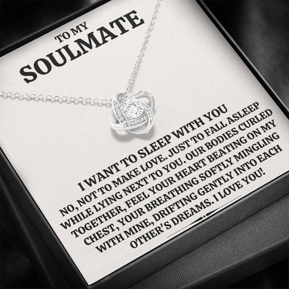 TO MY SOULMATE "SLEEP WITH YOU" LOVE KNOT NECKLACE GIFT SET - ON CLOUD NINE GIFTS