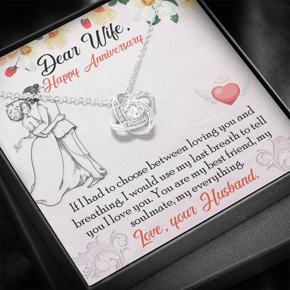 DEAR WIFE "BREATHING" LOVE KNOT NECKLACE ANNIVERSARY GIFT SET - ON CLOUD NINE GIFTS