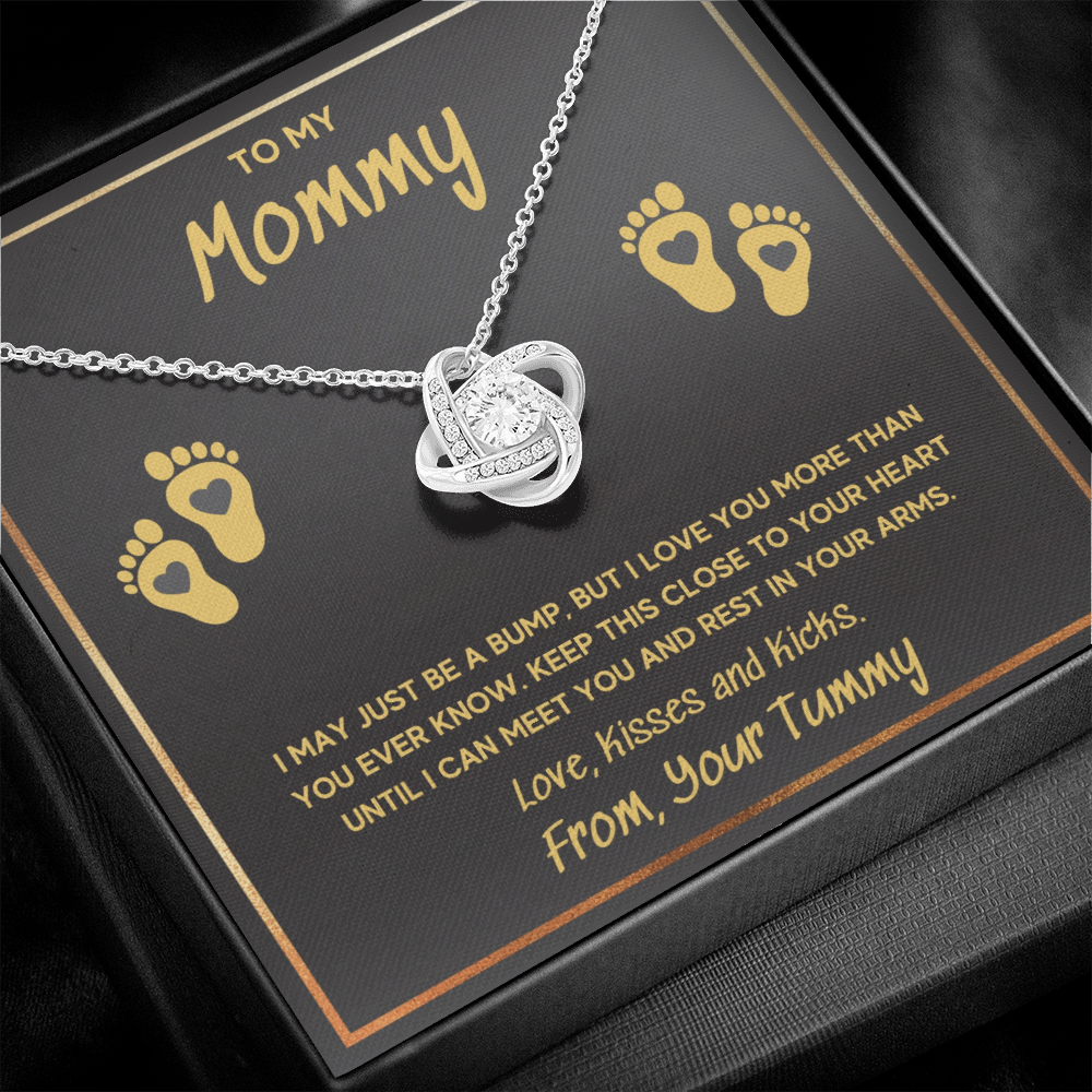 BABY FEET GOLD LOVE KNOT NECKLACE GIFT SET - ON CLOUD NINE GIFTS