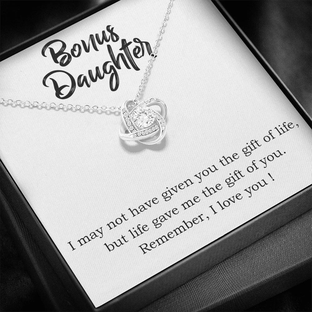 BONUS DAUGHTER "THE GIFT OF YOU" LOVE KNOT NECKLACE GIFT SET - ON CLOUD NINE GIFTS