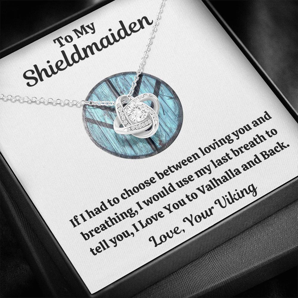 TO MY SHIELDMAIDEN "BREATHING - BLUE" LOVE KNOT NECKLACE GIFT SET - ON CLOUD NINE GIFTS
