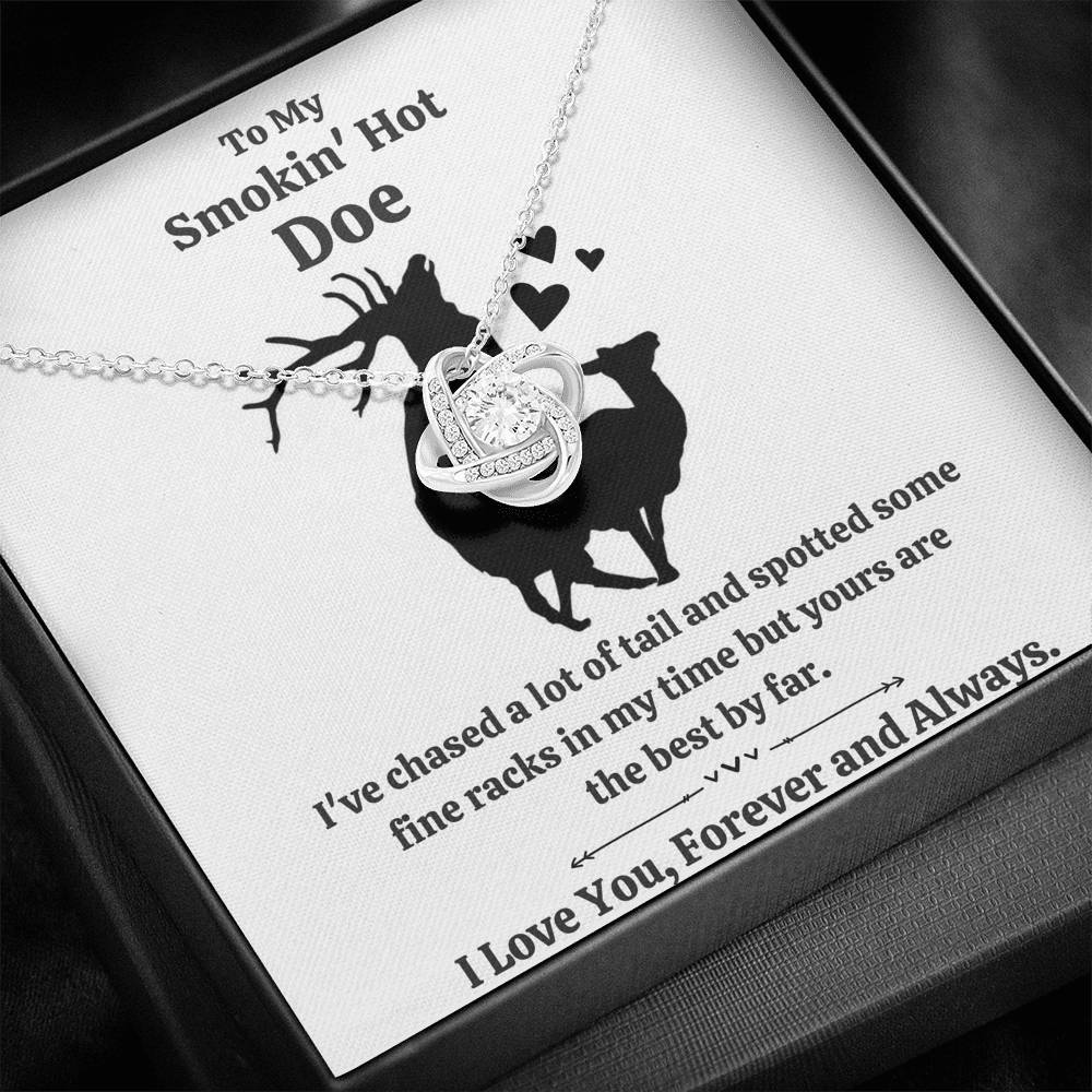 TO MY SMOKIN HOT DOE "TAIL" LOVE KNOT NECKLACE GIFT SET - ON CLOUD NINE GIFTS
