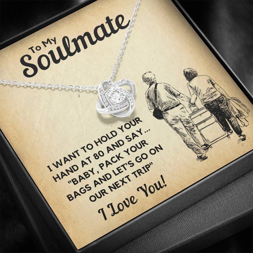 TO MY SOULMATE BAGS LOVE KNOT NECKLACE GIFT SET - ON CLOUD NINE GIFTS