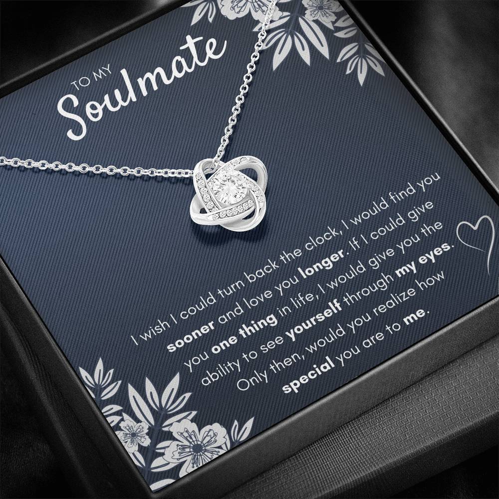 TO MY SOULMATE "FIND YOU SOONER" LOVE KNOT NECKLACE GIFT SET - ON CLOUD NINE GIFTS