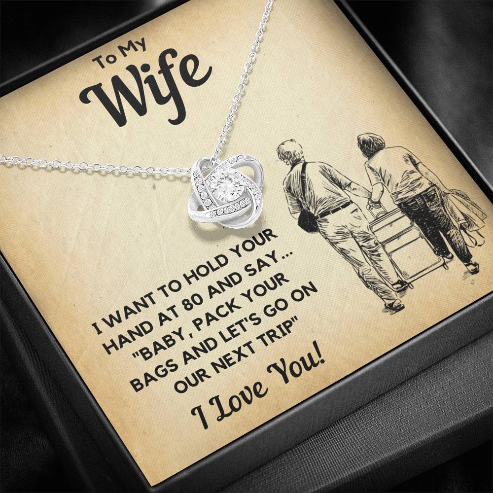 TO MY WIFE BAGS LOVE KNOT NECKLACE GIFT SET - ON CLOUD NINE GIFTS