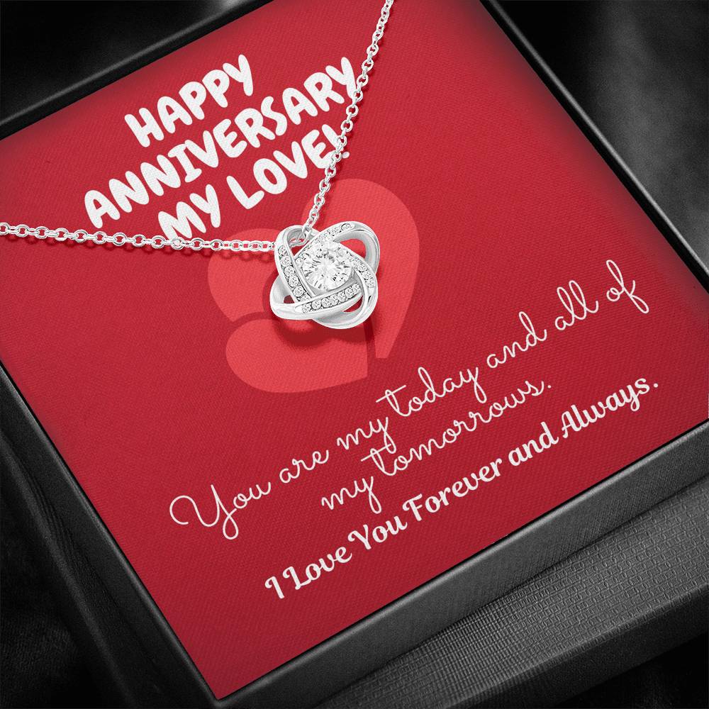 TO MY LOVE "TOMORROW" LOVE KNOT NECKLACE ANNIVERSARY GIFT SET - ON CLOUD NINE GIFTS