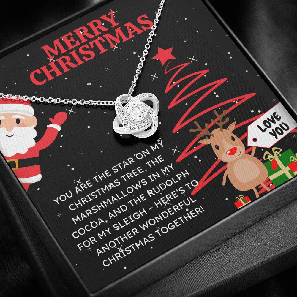MERRY CHRISTMAS "SANTA CLAUS" LOVE KNOT NECKLACE GIFT SET - ON CLOUD NINE GIFTS