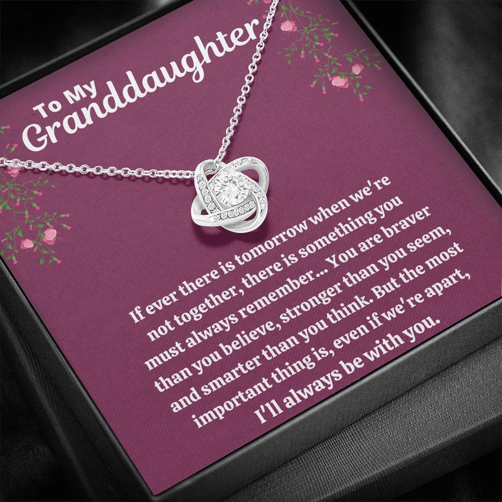 TO MY GRANDDAUGHTER "STRONGER THAN YOU SEEM - PURPLE" LOVE KNOT NECKLACE GIFT SET - ON CLOUD NINE GIFTS