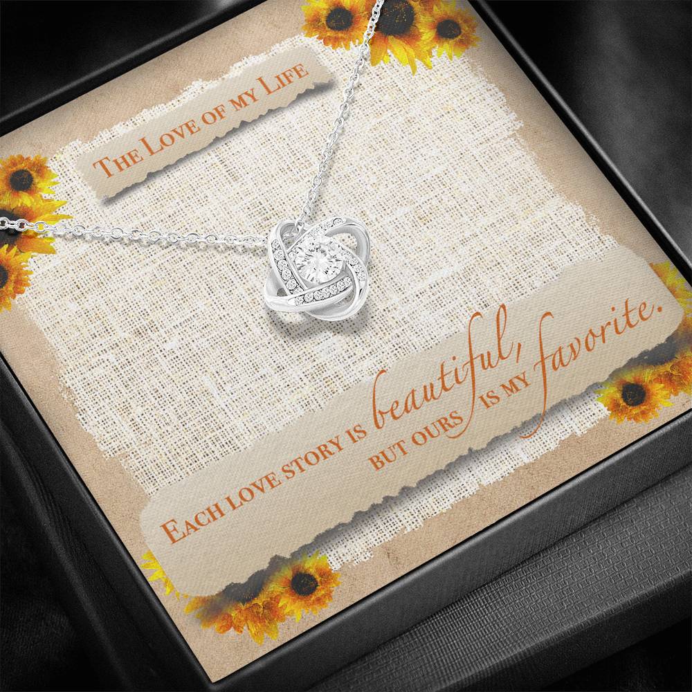 TO THE LOVE OF MY LIFE "SUNFLOWER" LOVE KNOT NECKLACE GIFT SET - ON CLOUD NINE GIFTS