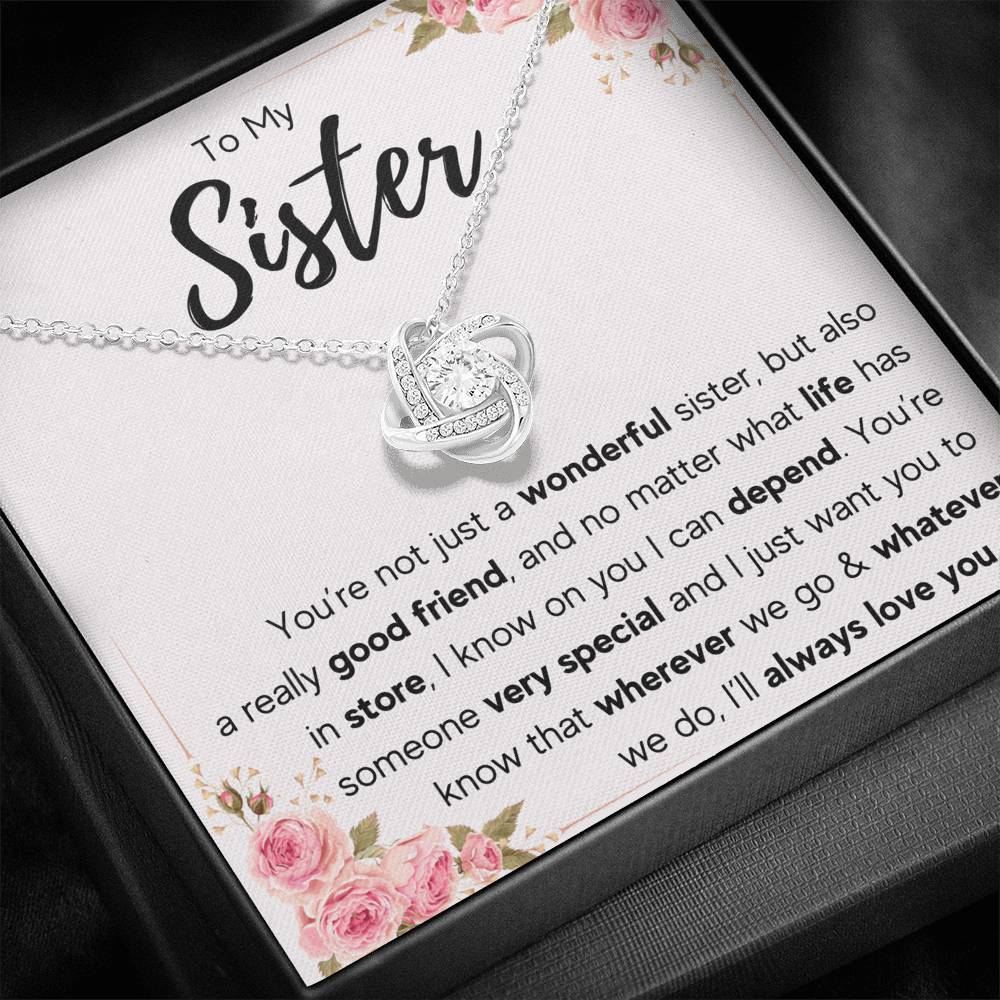 TO MY SISTER LOVE YOU SO LOVE KNOT NECKLACE GIFT SET - ON CLOUD NINE GIFTS