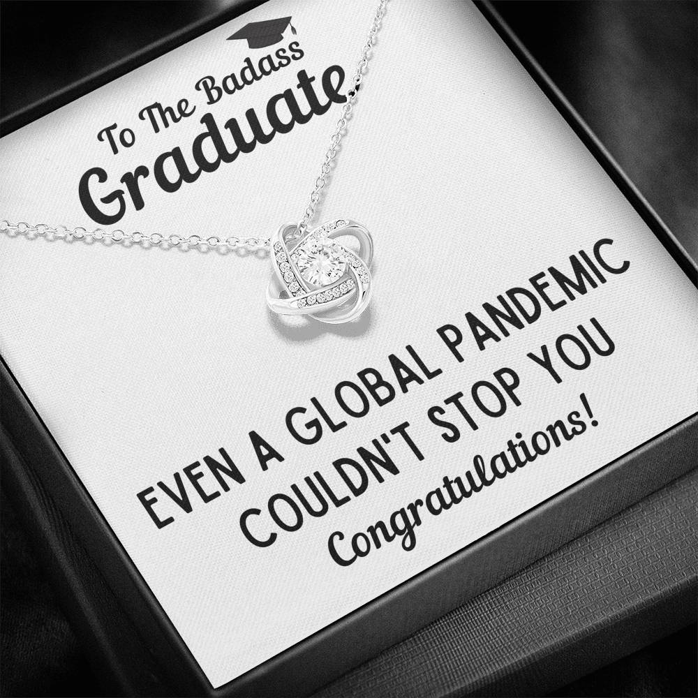 TO THE BADASS GRADUATE STOP LOVE KNOT NECKLACE GIFT SET - ON CLOUD NINE GIFTS