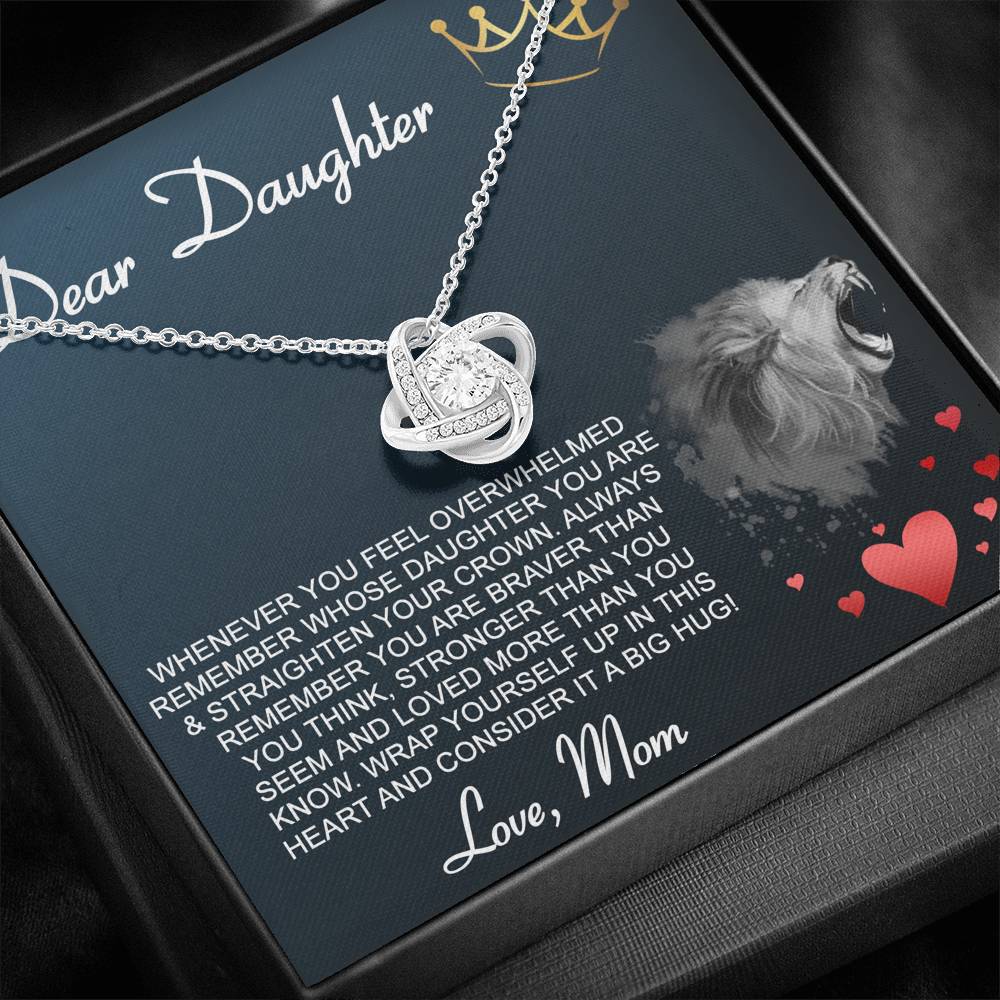 DEAR DAUGHTER "CROWN" LOVE KNOT NECKLACE GIFT SET - ON CLOUD NINE GIFTS