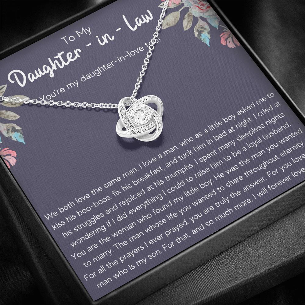 TO MY DAUGHTER-IN-LAW TRIUMPHS LOVE KNOT NECKLACE GIFT SET - ON CLOUD NINE GIFTS