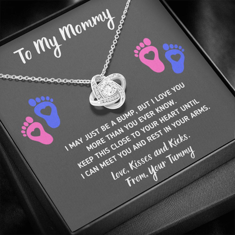 TO MY MOMMY "HEART-FEET" LOVE KNOT NECKLACE GIFT SET - ON CLOUD NINE GIFTS