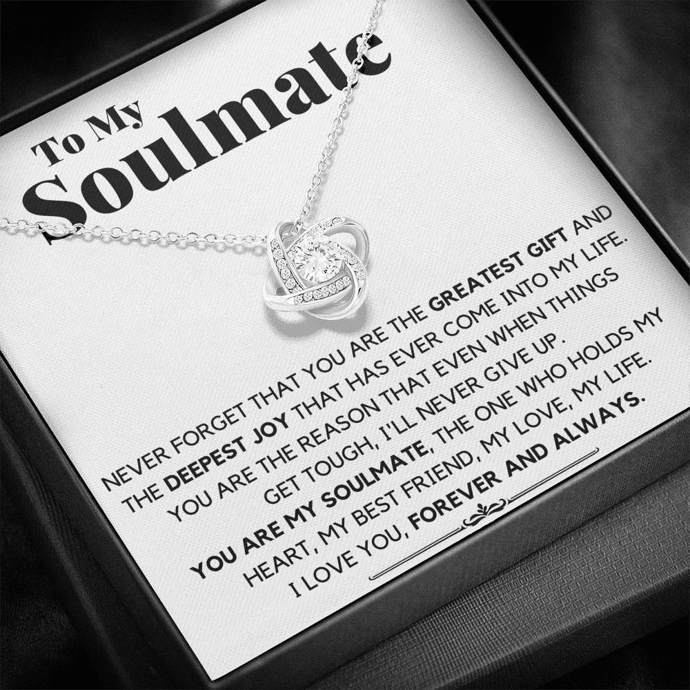 TO MY SOULMATE DEEPEST JOY LOVE KNOT NECKLACE GIFT SET - ON CLOUD NINE GIFTS