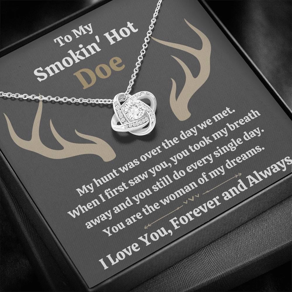 TO MY SMOKIN HOT DOE "DREAMS - DARK" LOVE KNOT NECKLACE GIFT SET - ON CLOUD NINE GIFTS