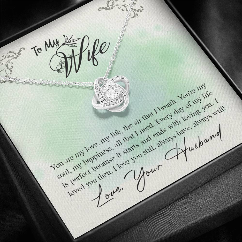TO MY WIFE "ALL THAT I NEED" LOVE KNOT NECKLACE GIFT SET - ON CLOUD NINE GIFTS