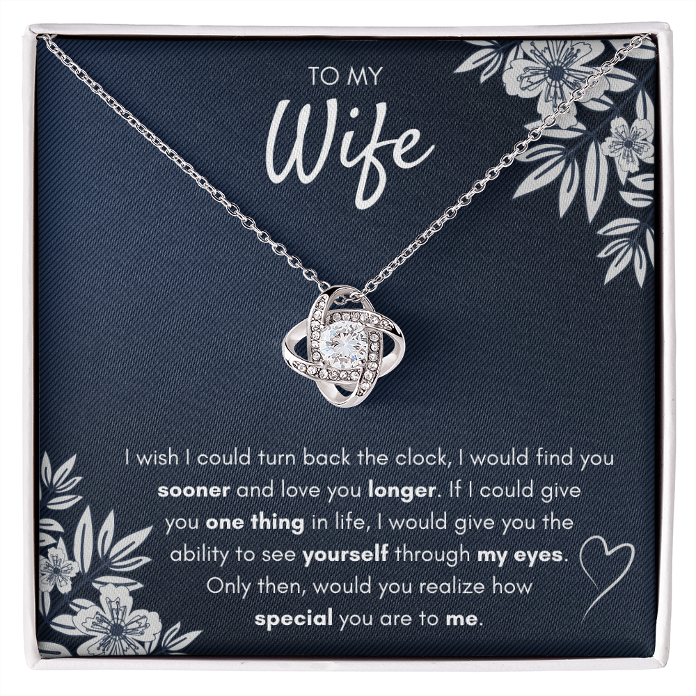 TO MY WIFE SOONER LOVE KNOT NECKLACE - ON CLOUD NINE GIFTS
