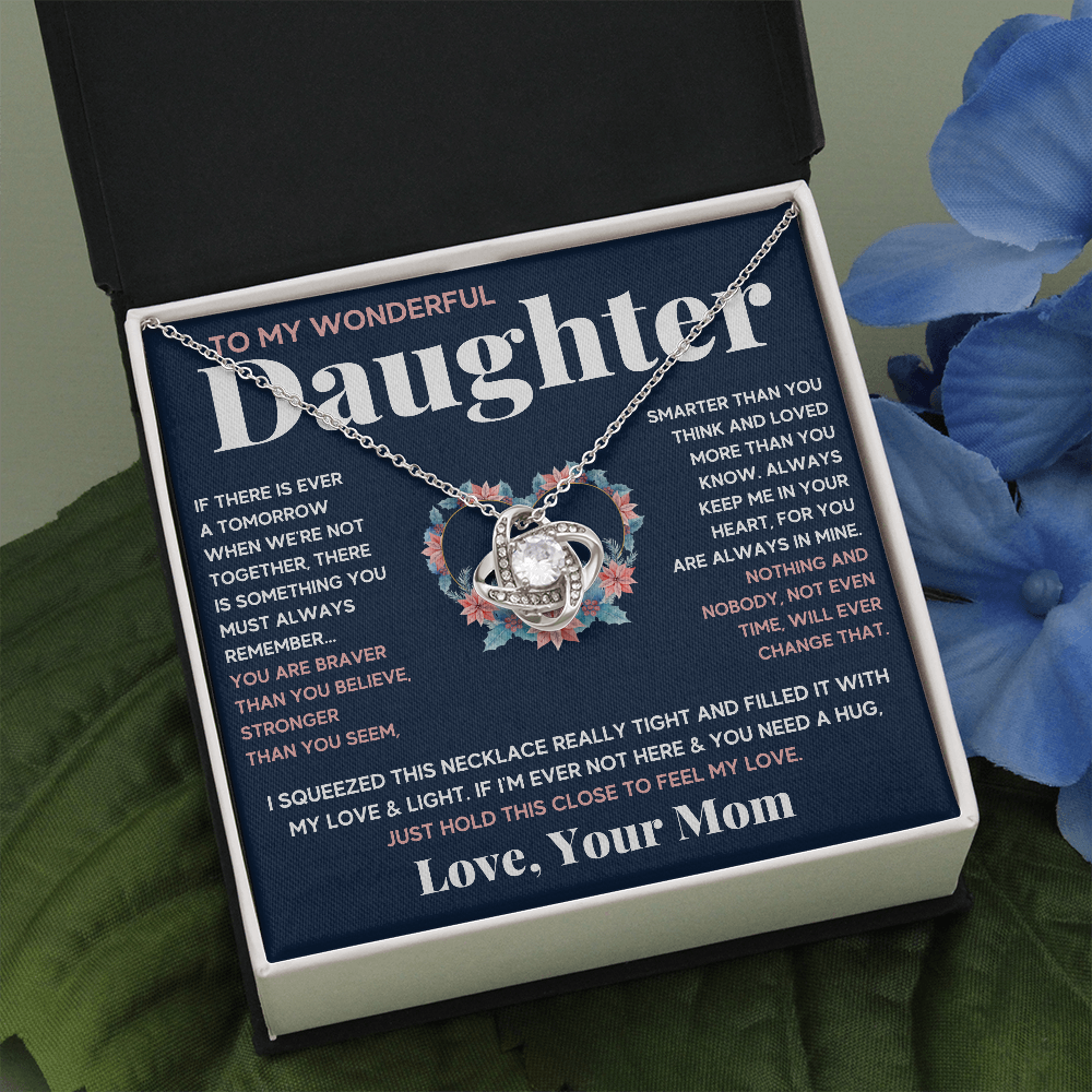 TO MY WONDERFUL DAUGHTER LOVE KNOT NECKLACE GIFT SET - ON CLOUD NINE GIFTS