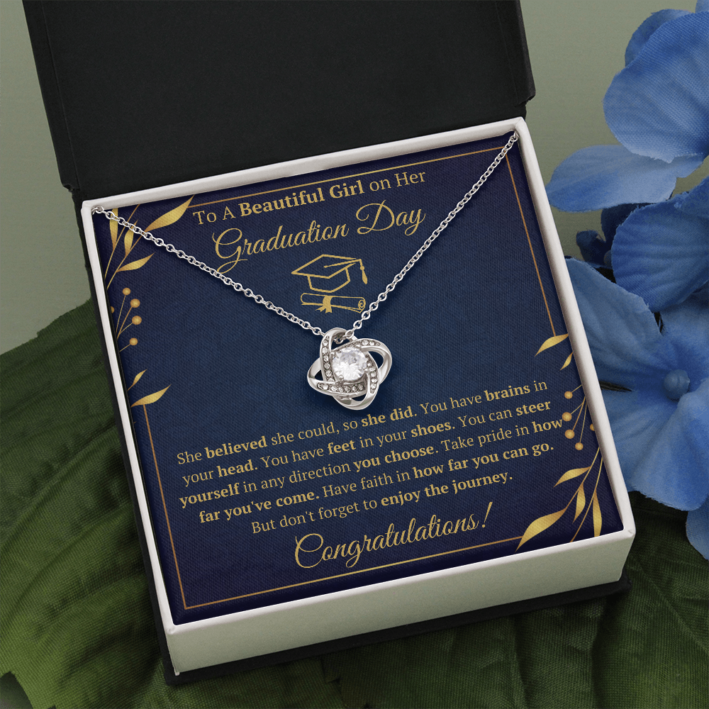 GRADUATION DAY LOVE KNOT NECKLACE GIFT SET - ON CLOUD NINE GIFTS
