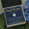 TO MY BOYFRIENDS WONDERFUL MOM GRATEFUL LOVE KNOT NECKLACE GIFT SET - ON CLOUD NINE GIFTS