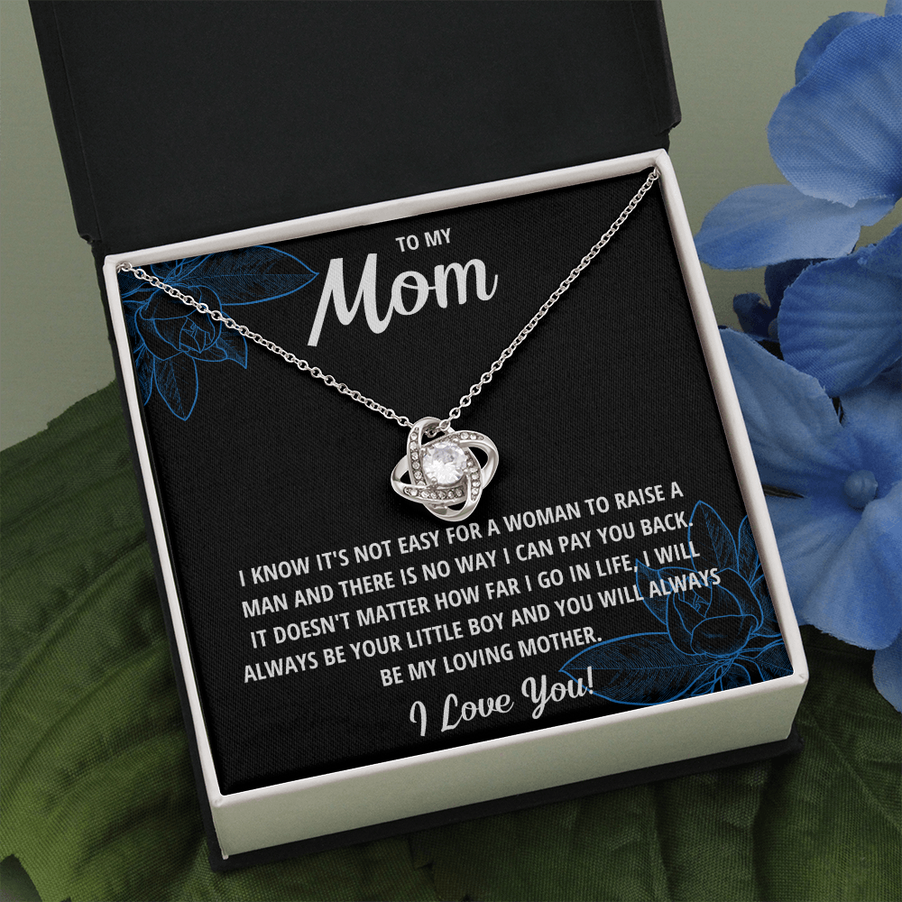 MOM LITTLE BOY BLUE LOVE KNOT NECKLACE GIFT SET - ON CLOUD NINE GIFTS