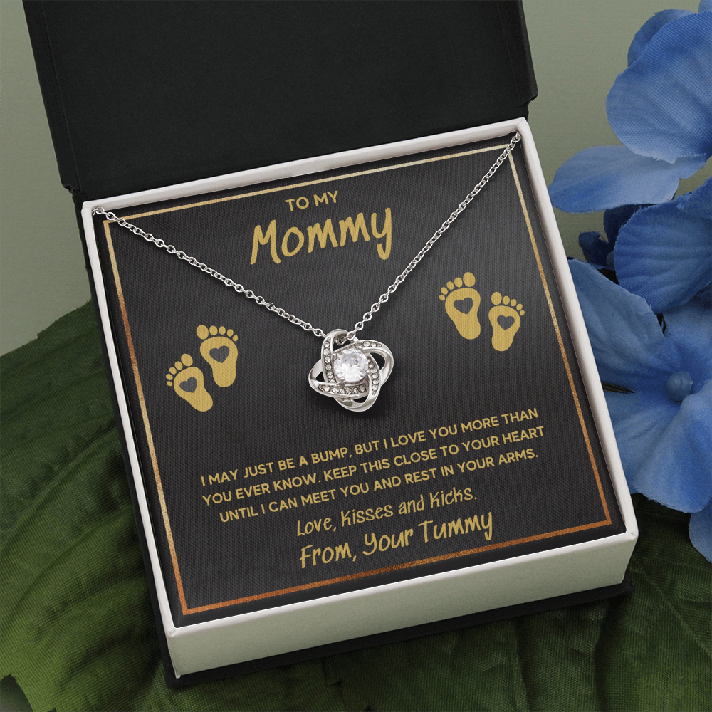 BABY FEET GOLD LOVE KNOT NECKLACE GIFT SET - ON CLOUD NINE GIFTS