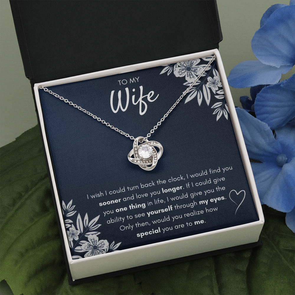 TO MY WIFE SOONER LOVE KNOT NECKLACE - ON CLOUD NINE GIFTS