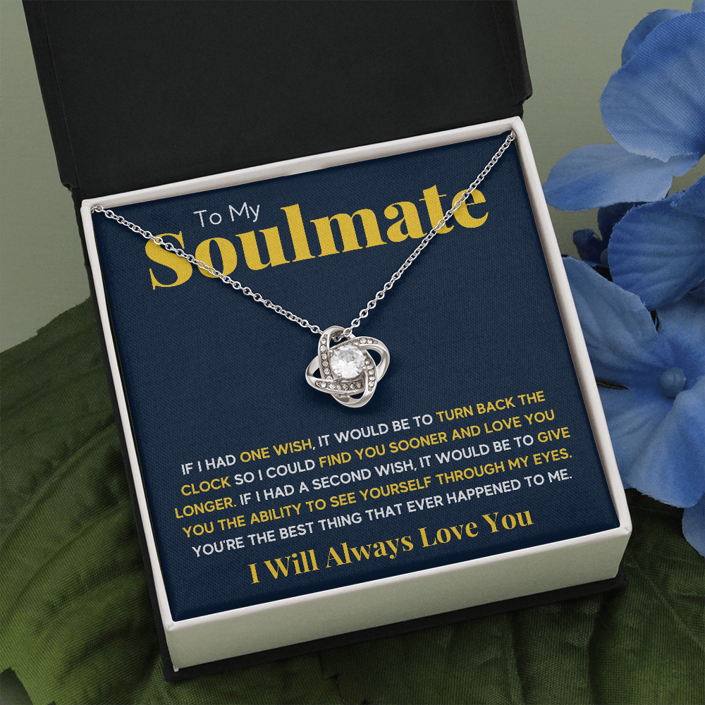 TO MY SOULMATE WISH LOVE KNOT NECKLACE GIFT SET - ON CLOUD NINE GIFTS