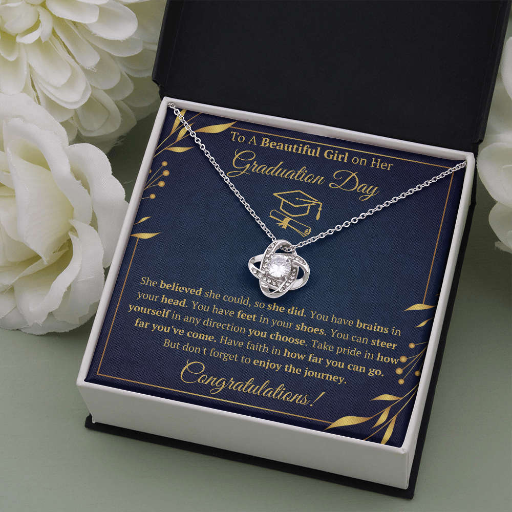 GRADUATION DAY LOVE KNOT NECKLACE GIFT SET - ON CLOUD NINE GIFTS