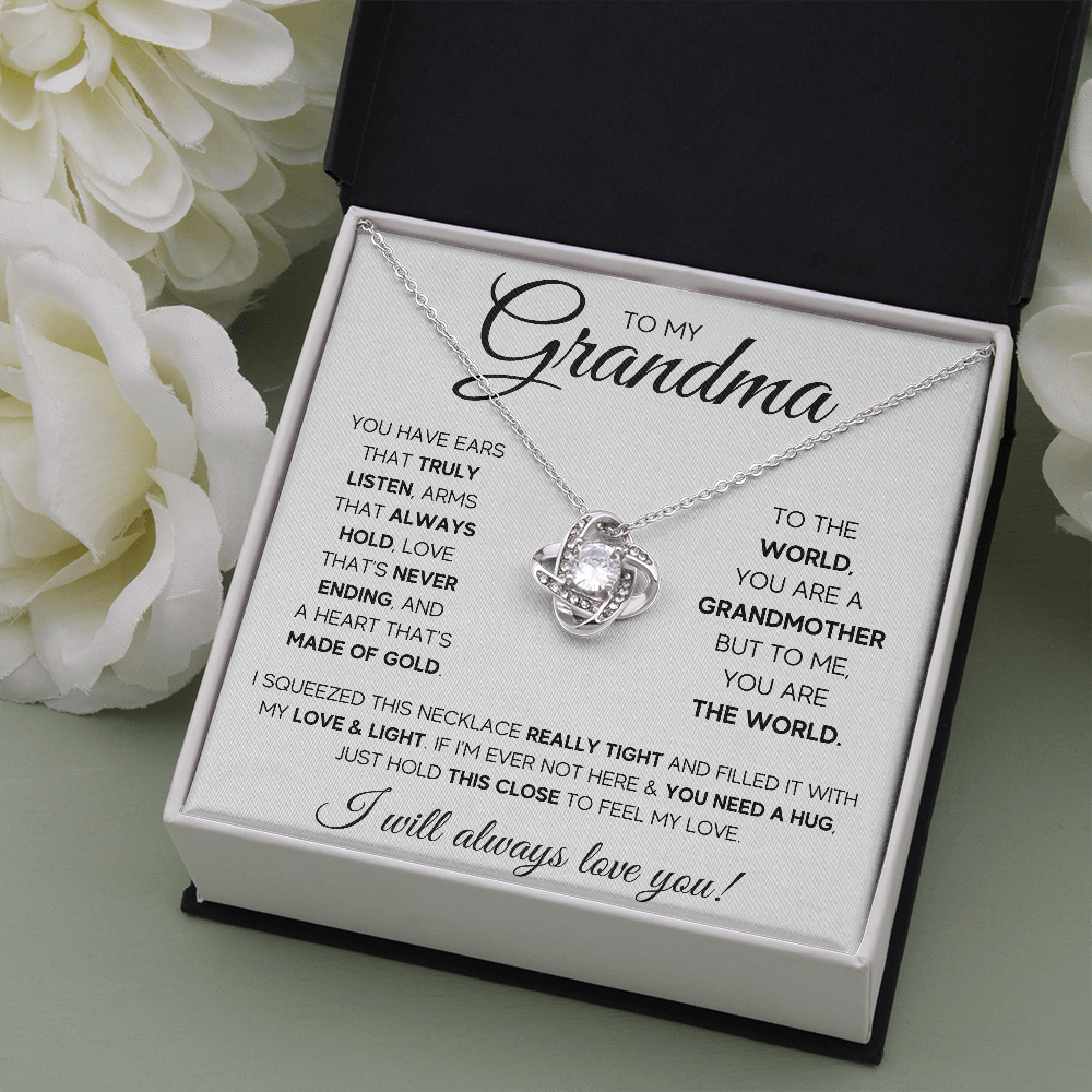 TO MY GRANDMA NEVER ENDING LOVE KNOT NECKLACE GIFT SET - ON CLOUD NINE GIFTS