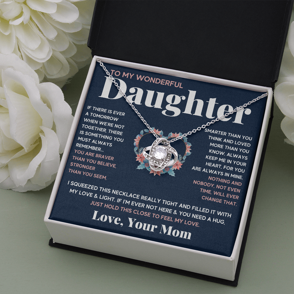 TO MY WONDERFUL DAUGHTER LOVE KNOT NECKLACE GIFT SET - ON CLOUD NINE GIFTS