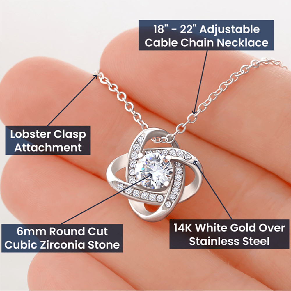 TO MY BOYFRIEND'S MOM LESSONS LOVE KNOT NECKLACE GIFT SET - ON CLOUD NINE GIFTS