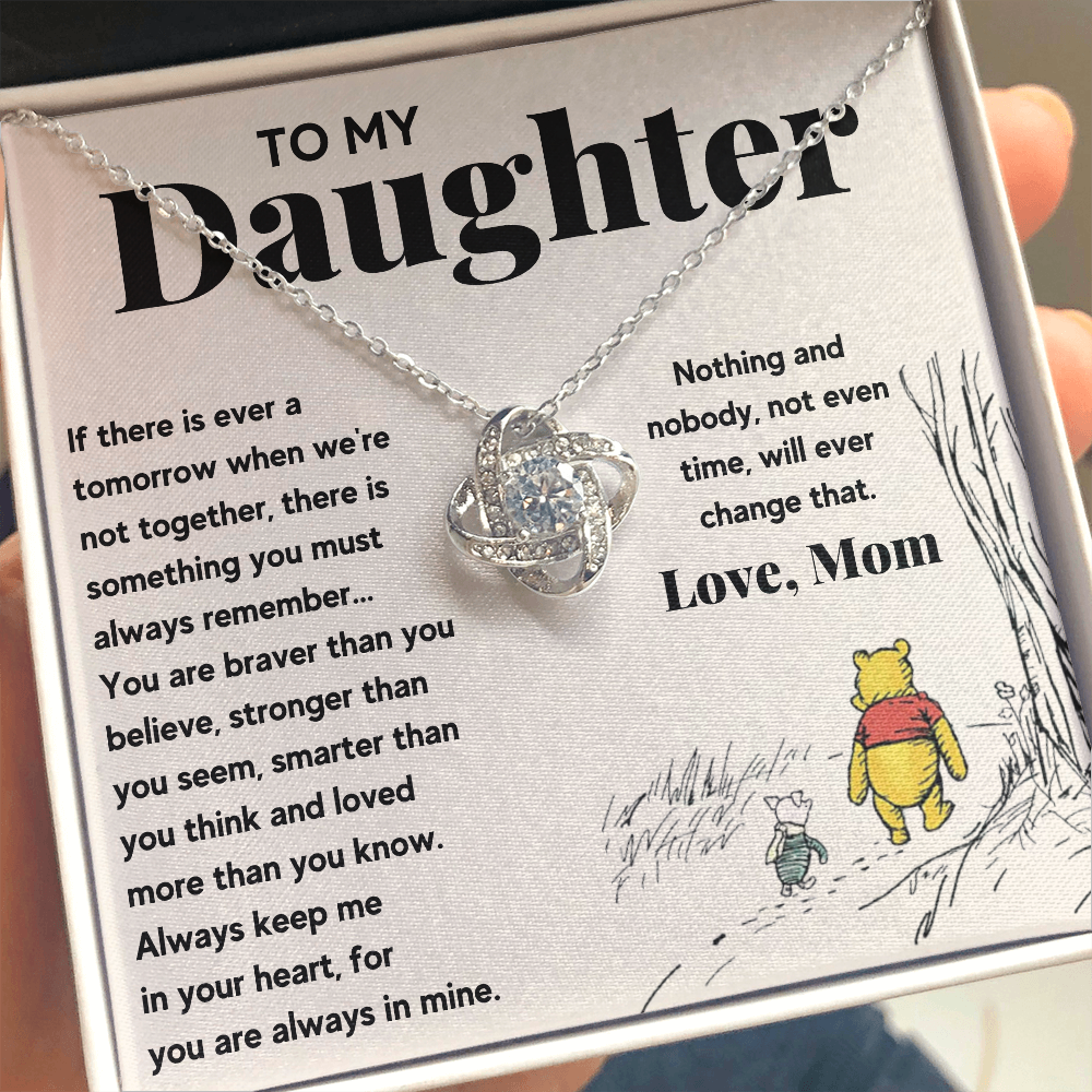 TO MY DAUGHTER STRONGER LOVE KNOT NECKLACE GIFT SET - ON CLOUD NINE GIFTS
