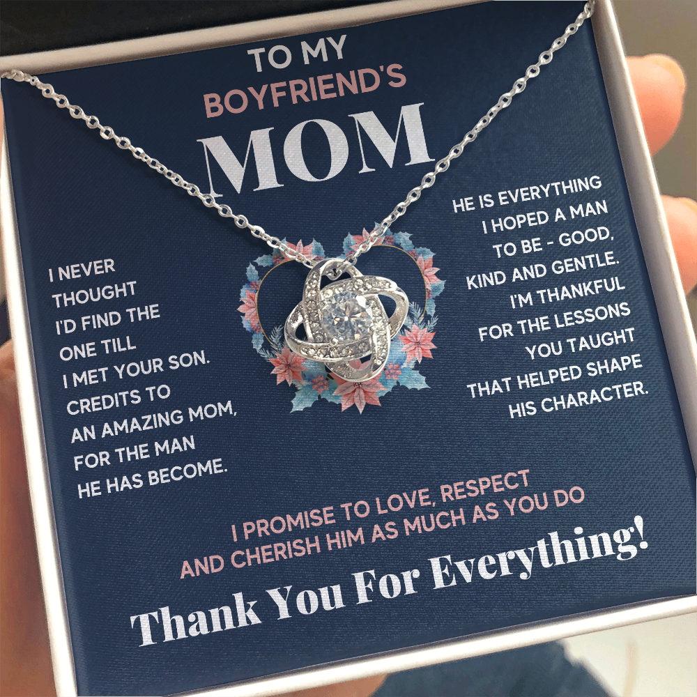 TO MY BOYFRIENDS MOM CHERISH LOVE KNOT NECKLACE GIFT SET - ON CLOUD NINE GIFTS