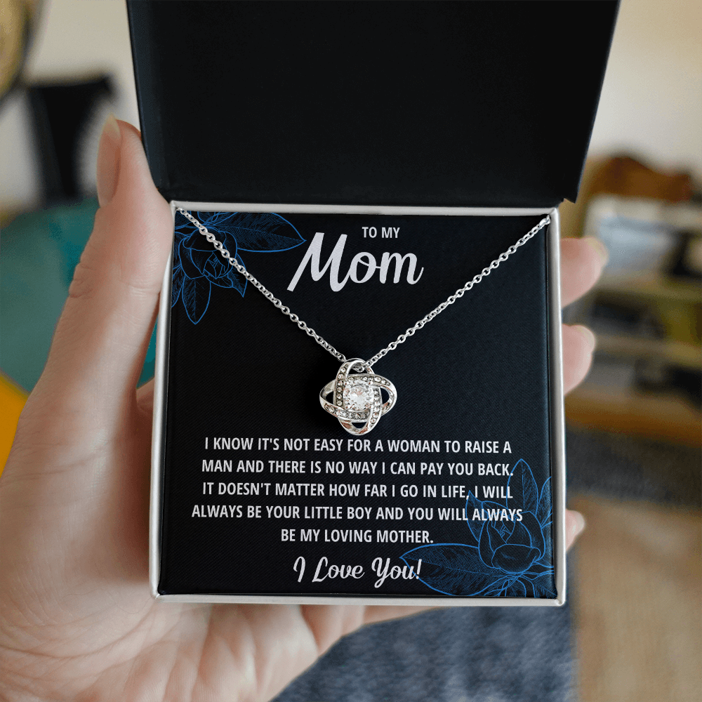 MOM LITTLE BOY BLUE LOVE KNOT NECKLACE GIFT SET - ON CLOUD NINE GIFTS