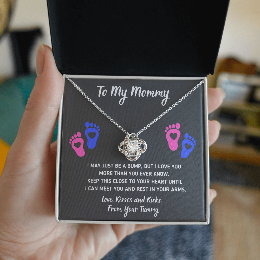 TO MY MOMMY BABY FEET LOVE KNOT NECKLACE GIFT SET - ON CLOUD NINE GIFTS