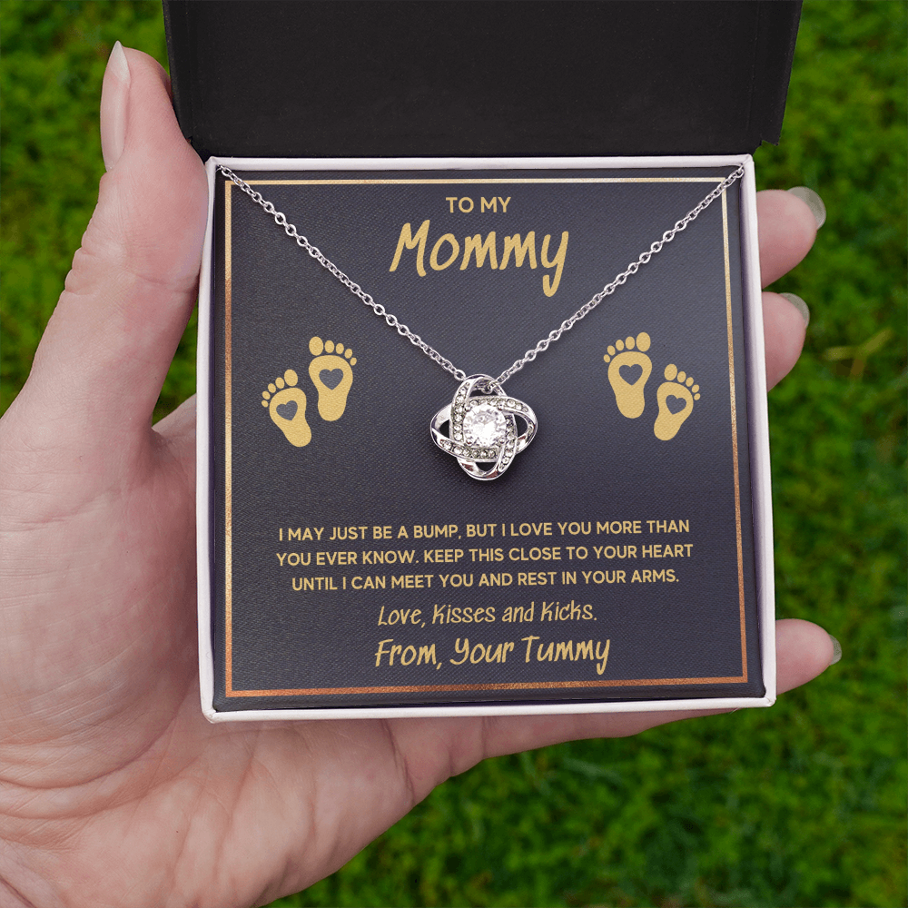 BABY FEET GOLD LOVE KNOT NECKLACE GIFT SET - ON CLOUD NINE GIFTS