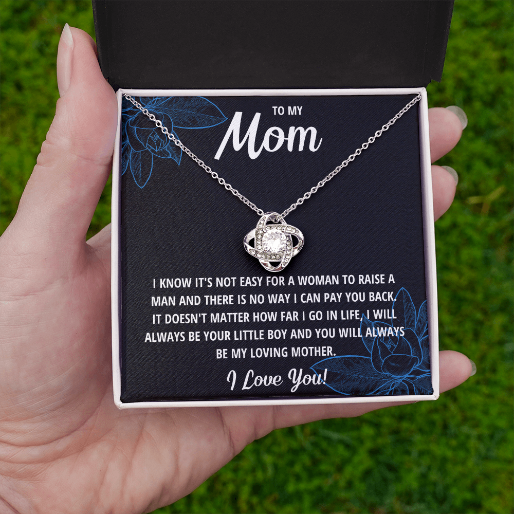 MOM LITTLE BOY BLUE LOVE KNOT NECKLACE GIFT SET - ON CLOUD NINE GIFTS