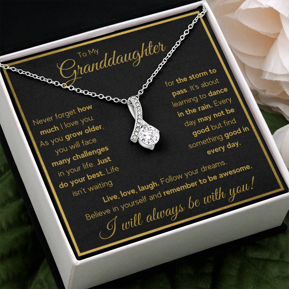 TO MY GRANDDAUGHTER RAIN ALLURING BEAUTY NECKLACE GIFT SET - ON CLOUD NINE GIFTS