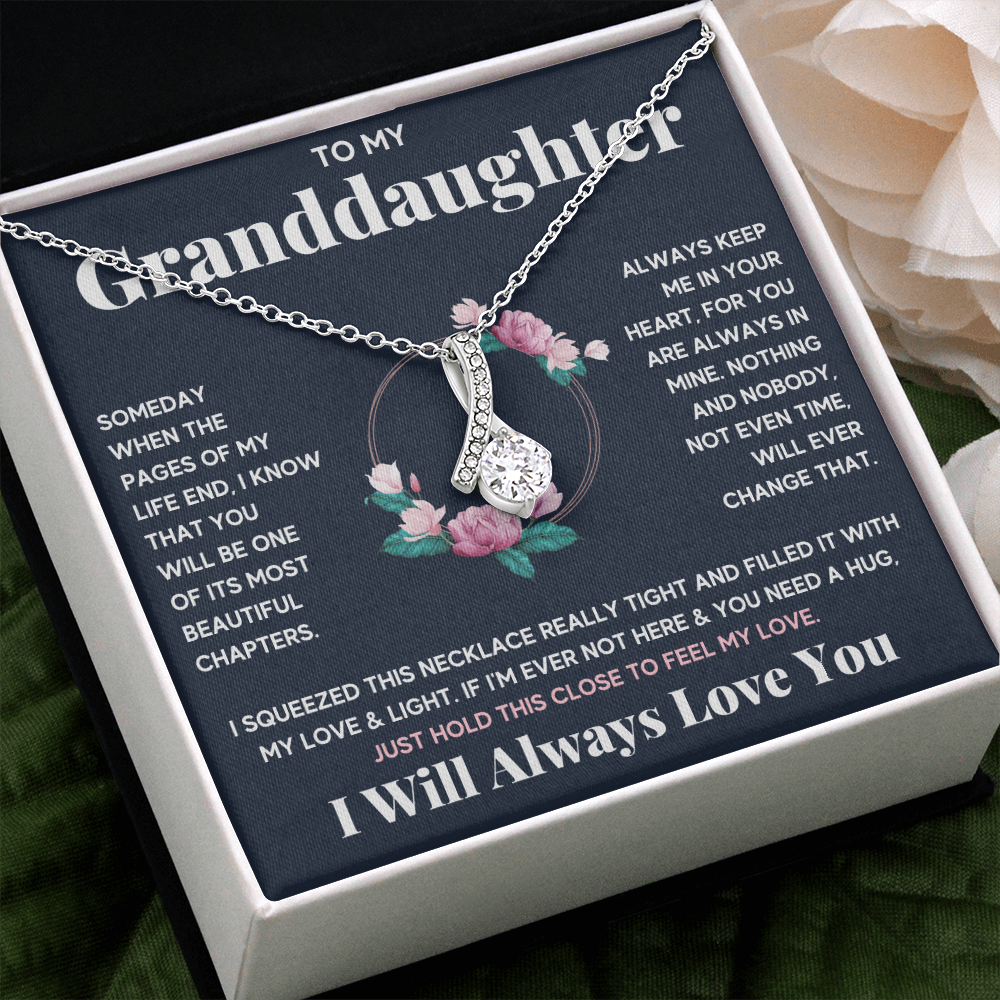 Grandma granddaughter necklace from grandpa and grandmother jewelry birthday gift Alluring Necklace with Message Card and Gift Box - ON CLOUD NINE GIFTS