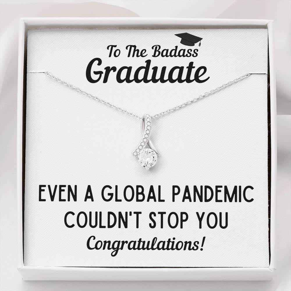 TO THE BADASS GRADUATE STOP ALLURING BEAUTY NECKLACE GIFT SET - ON CLOUD NINE GIFTS
