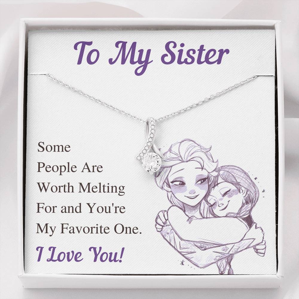 TO MY SISTER WORTH MELTING ALLURING BEAUTY NECKLACE GIFT SET - ON CLOUD NINE GIFTS