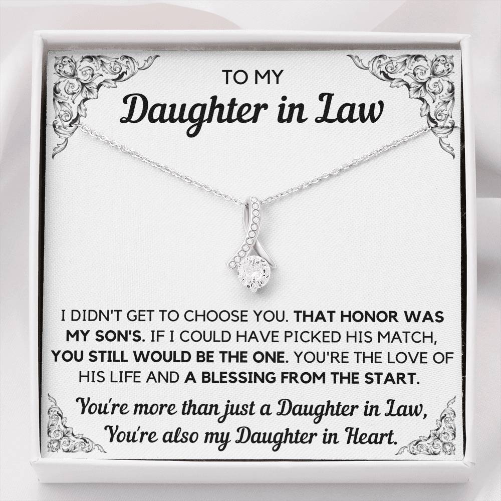 TO MY DAUGHTER-IN-LAW HONOR ALLURING BEAUTY NECKLACE GIFT SET - ON CLOUD NINE GIFTS
