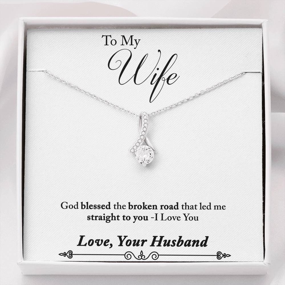 TO MY WIFE "BROKEN ROAD - SO" ALLURING BEAUTY NECKLACE GIFT SET - ON CLOUD NINE GIFTS