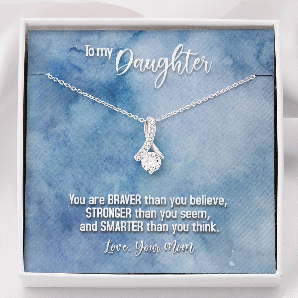 TO MY DAUGHTER "BRAVER - SO" ALLURING BEAUTY NECKLACE GIFT SET - ON CLOUD NINE GIFTS