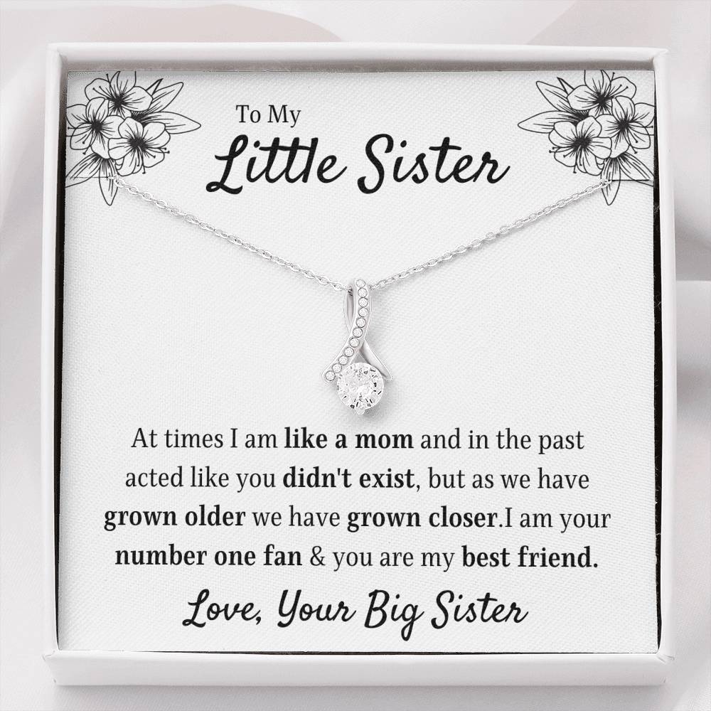 TO MY LITTLE SISTER "YOUR FAN" ALLURING BEAUTY NECKLACE GIFT SET - ON CLOUD NINE GIFTS
