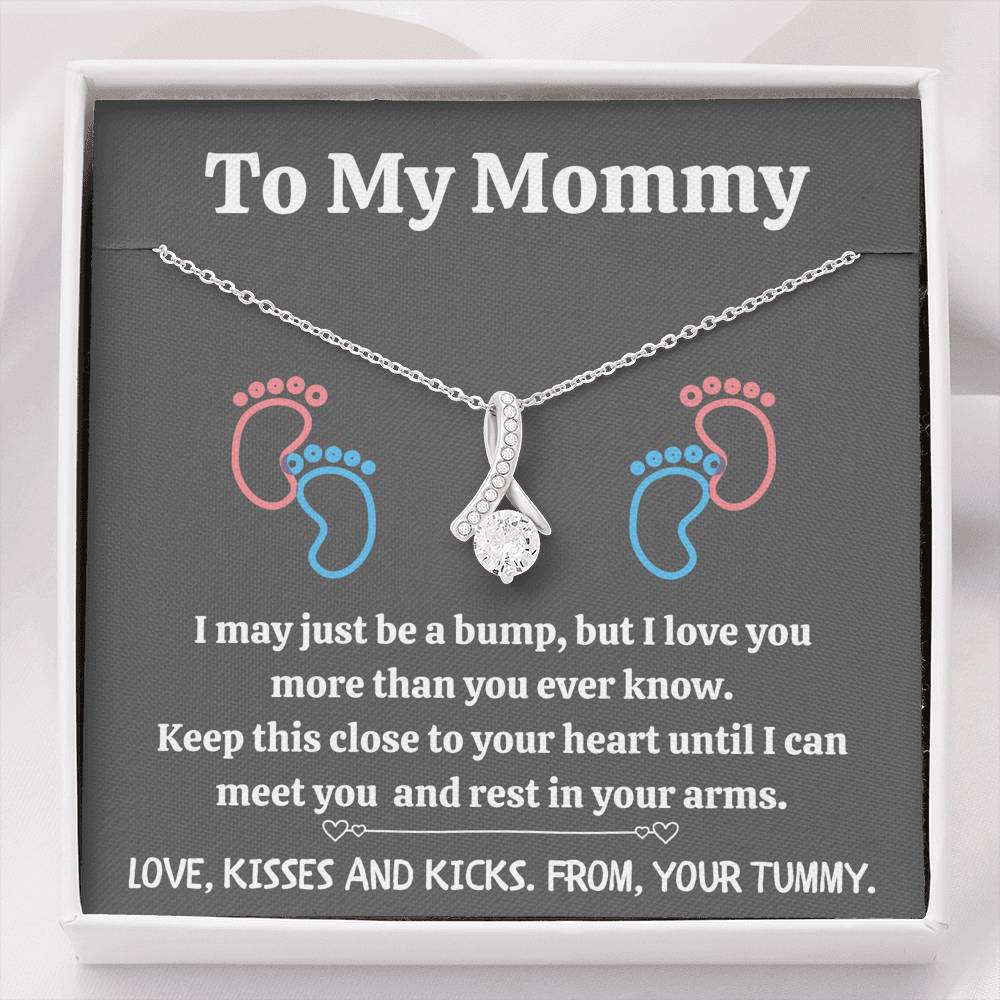 TO MY MOMMY "BABY FEET - GRAY" ALLURING BEAUTY NECKLACE GIFT SET - ON CLOUD NINE GIFTS