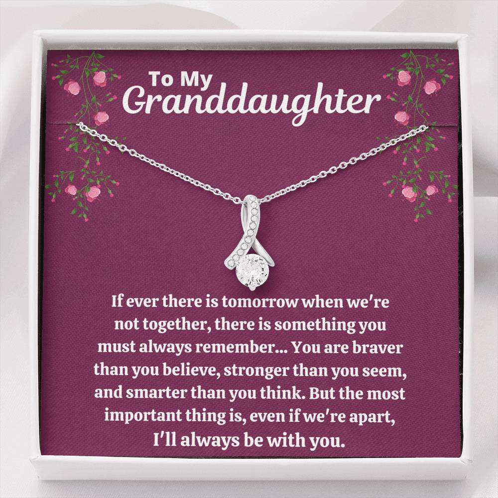 TO MY GRANDDAUGHTER "STRONGER THAN YOU SEEM - PURPLE" ALLURING BEAUTY NECKLACE GIFT SET - ON CLOUD NINE GIFTS