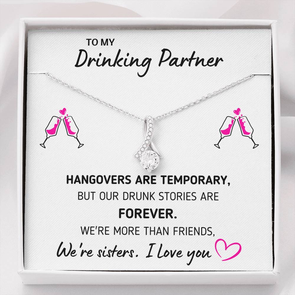 TO MY DRINKING PARTNER "MORE THAN FRIENDS" ALLURING BEAUTY NECKLACE GIFT SET - ON CLOUD NINE GIFTS